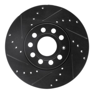 Audi Q2 Brake Rotor (1) - Front Left - R1 Concepts - Drilled & Slotted - Black - `05-`25 Audi Q2 Brake Rotor (1) - Front Left - R1 Concepts - Drilled & Slotted - Black - `05-`25